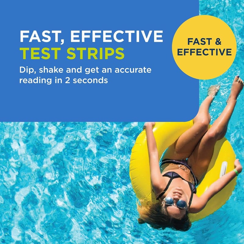 Frog Test Strips for Pools and Hot Tubs - Test Strip with Accurate Indicator for Free Chlorine or Bromine Levels, pH, Total Alkalinity and Total Hardness - Easy Water Testing - 50 Test Strips - Image 2